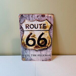 Route 66 Metal Sign Vintage Look Rusty Look Novelty Sign Metal Wall Art